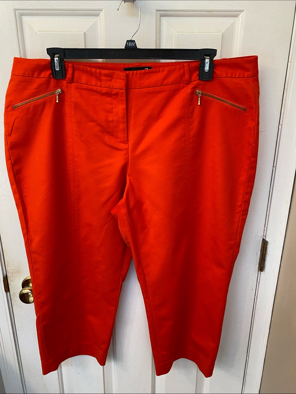Laura Plus Vibrant Orange Cropped Pants